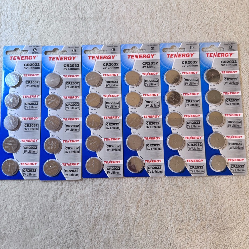 Tenergy CR2032 Lithium Button Cells (30 Total) - For Watch Batteries/ Garage
